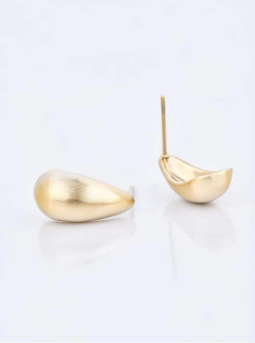 Kolczyki matowe krople, stal pozłacana S210566Z00