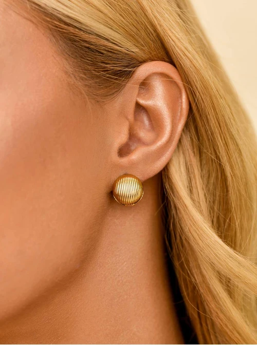 Kolczyki okrągłe, stal pozłacana S211459Z00