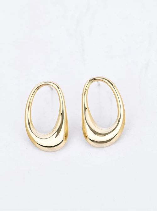 Kolczyki owalne, stal pozłacana S210582Z00