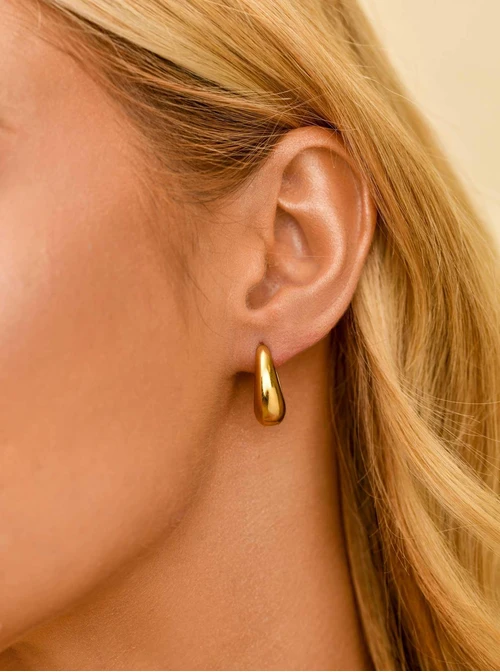 Kolczyki owalne, stal pozłacana S211331Z00