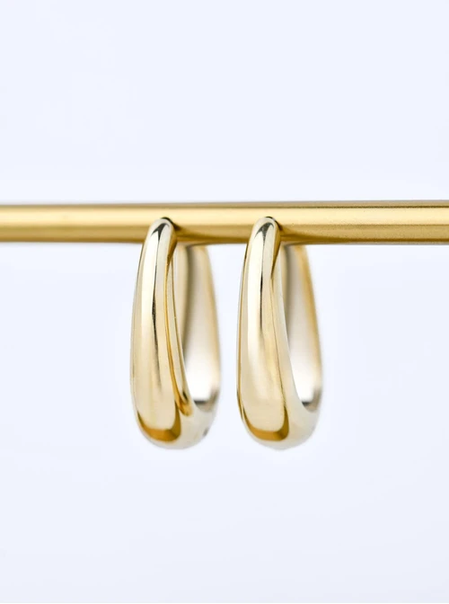 Kolczyki owalne, stal pozłacana S211458Z00