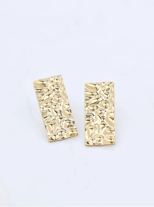 Kolczyki prostokąty, stal pozłacana S211453Z00