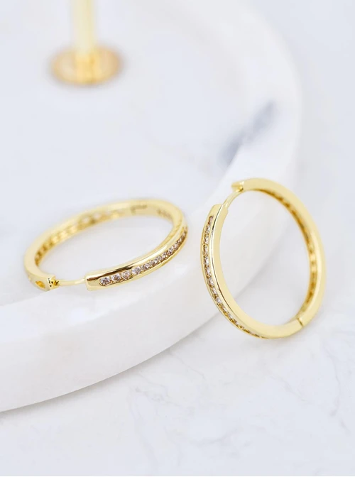 Kolczyki wieczorowe, koła z kryształkami B210108Z00