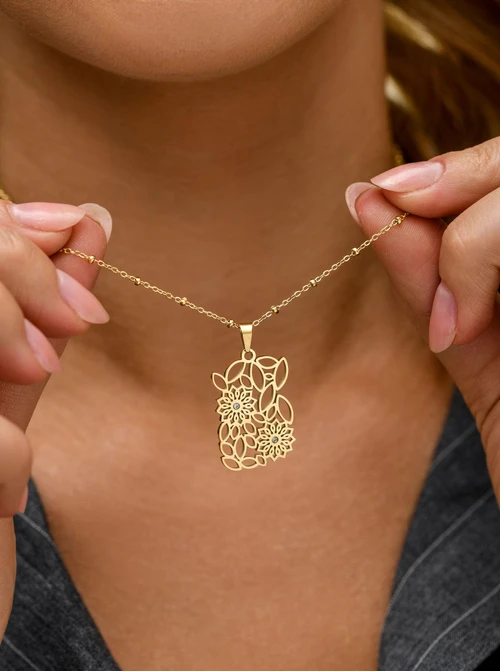 Naszyjnik Rozeta Vezzi, stal pozłacana S311472Z00