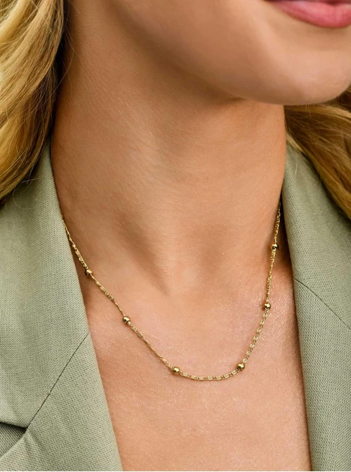 Naszyjnik kuleczki, stal pozłacana S310722Z00