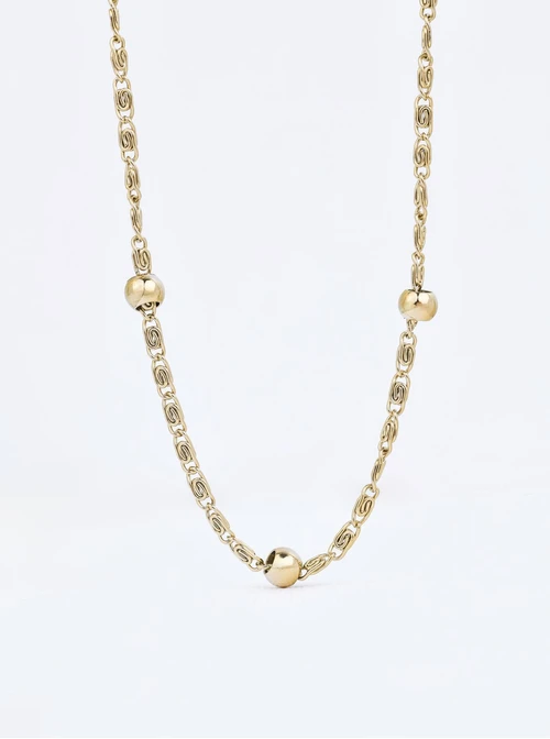 Naszyjnik kuleczki, stal pozłacana S310722Z00