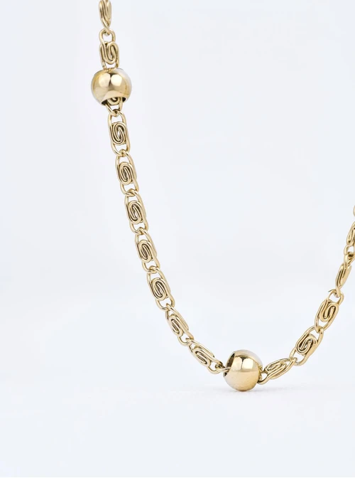 Naszyjnik kuleczki, stal pozłacana S310722Z00