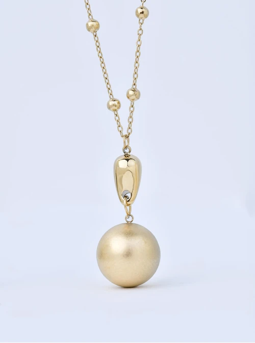 Naszyjnik matowa kulka, stal pozłacana S311467Z00
