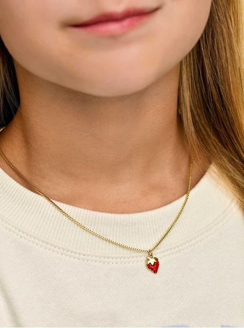Naszyjnik truskawka, stal pozłacana S310303Z03