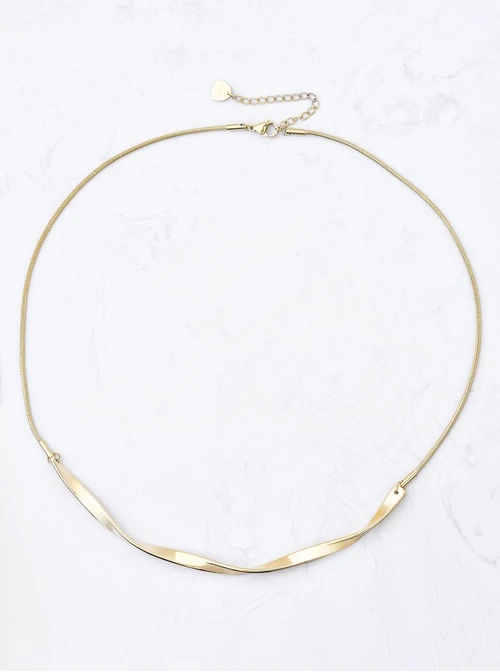 Naszyjnik żmijka, stal pozłacana, S310580Z00