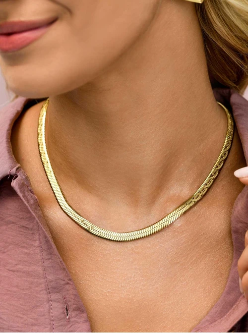 Naszyjnik żmijka, stal pozłacana S310705Z00