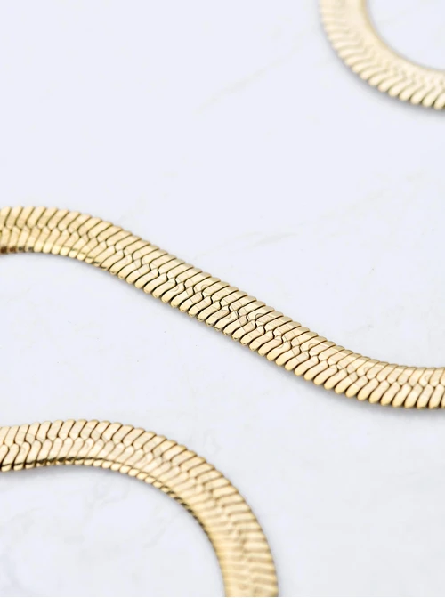 Naszyjnik żmijka, stal pozłacana S310705Z00