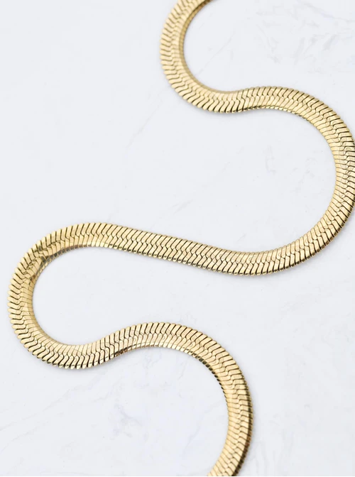 Naszyjnik żmijka, stal pozłacana S310705Z00