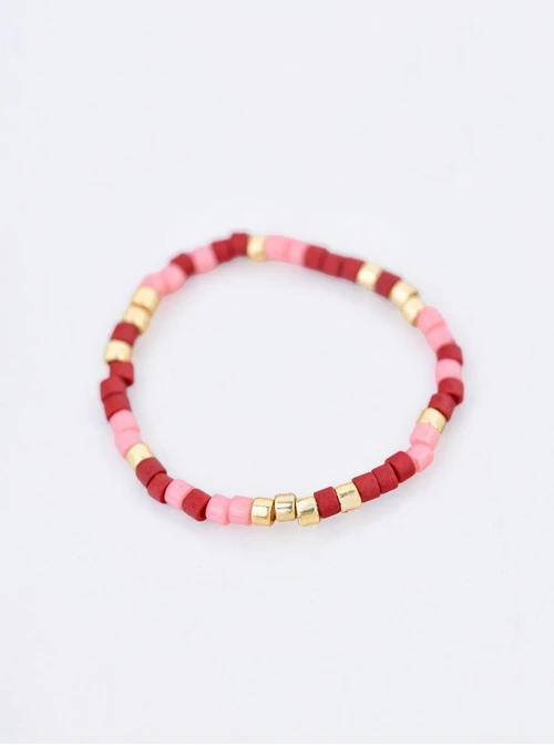 Pierścionek koraliki Miyuki, stal pozłacana S410456Z00-0