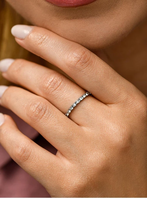 Pierścionek kryształki, stal S409909S00