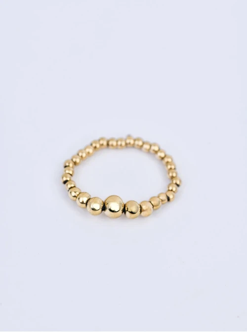 Pierścionek kuleczki, stal pozłacana, S410452Z00-0