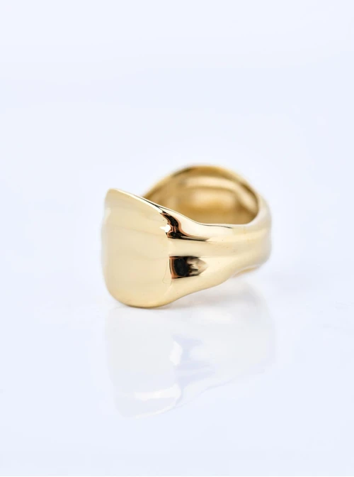 Pierścionek masywny, stal pozłacana S411226Z00