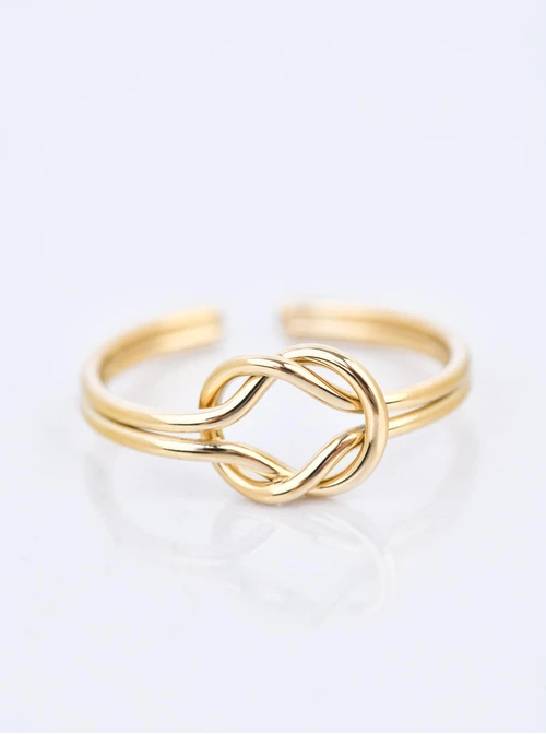 Pierścionek regulowany, stal pozłacana S410487Z00-0