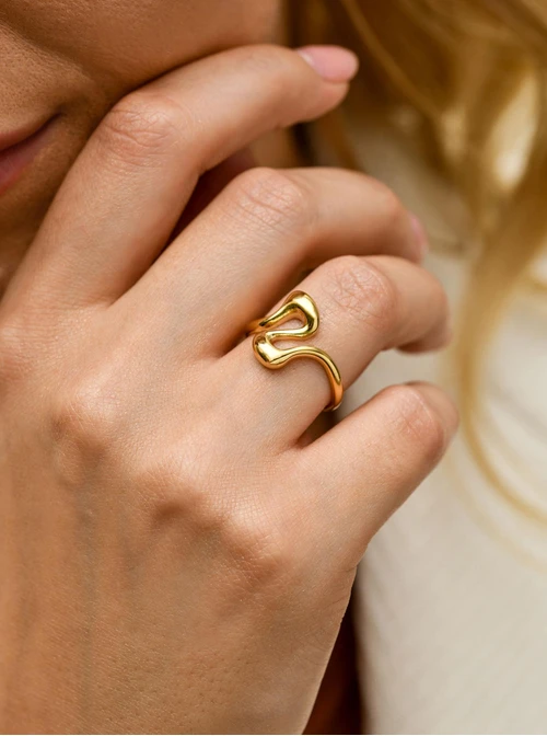 Pierścionek, stal pozłacana S411213Z00