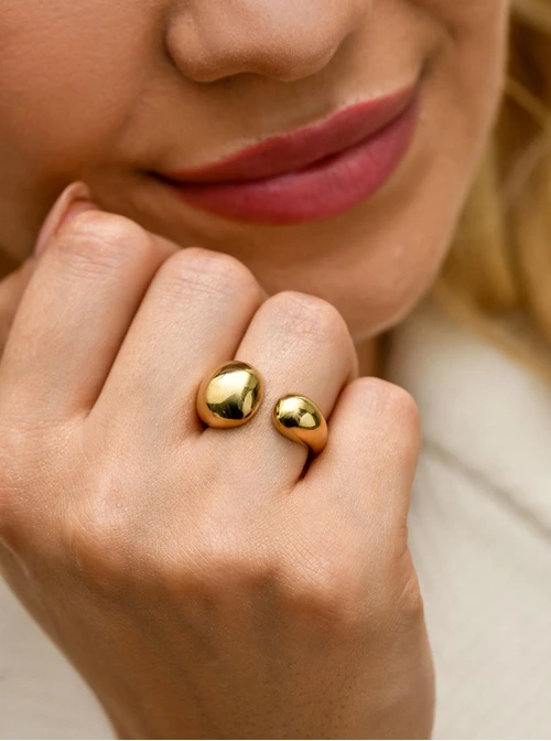 Pierścionek, stal pozłacana S411224Z00