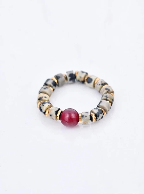 Pierścionek Rubin, Jaspis Dalmatyńczyk, Hematyt S410440Z00-0