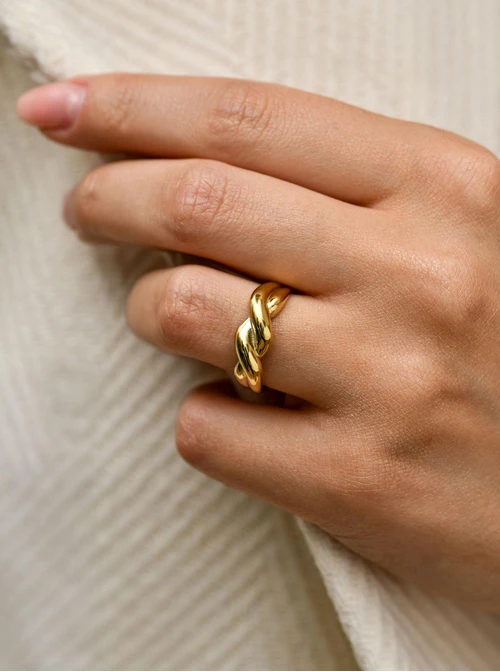 Pierścionek, stal pozłacana S411236Z00