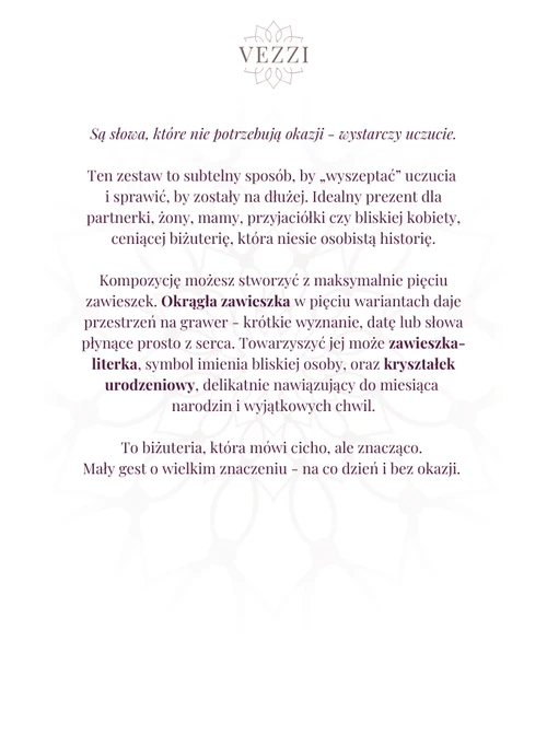 Zestaw biżuterii Three Senses z możliwością graweru  Z10848Z00