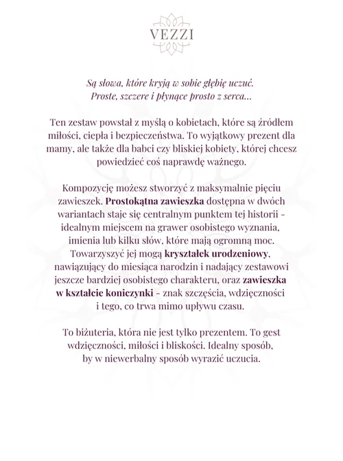 Zestaw biżuterii Gentle Whisper z możliwością graweru Z10860Z00