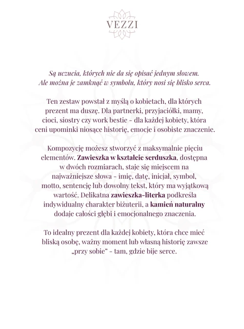 Zestaw biżuterii Earth's Touch z możliwością graweru  Z11050Z00