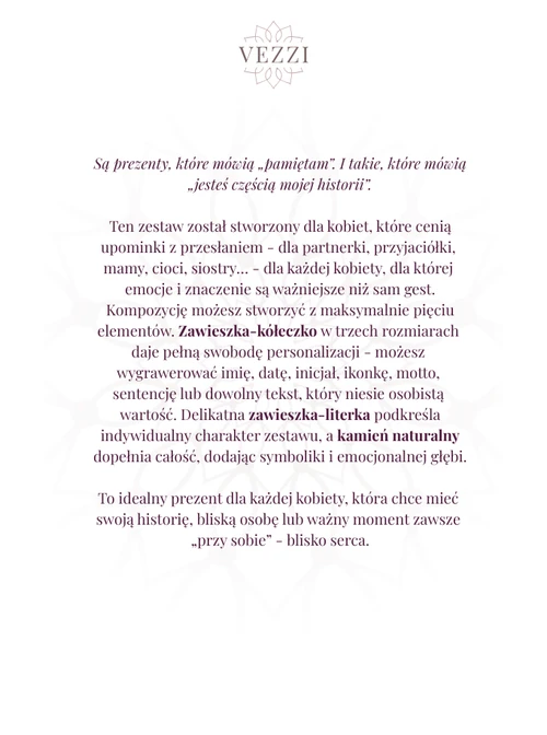 Zestaw biżuterii Harmony Code z możliwością graweru Z11051Z00