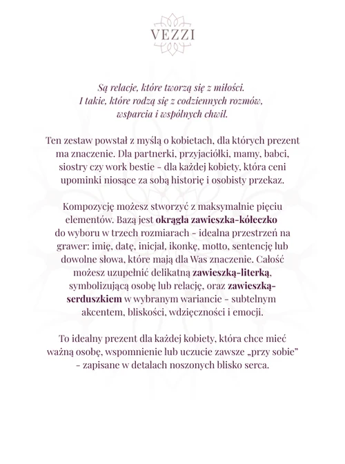 Zestaw biżuterii Sense of Harmony z możliwością graweru Z11047Z00