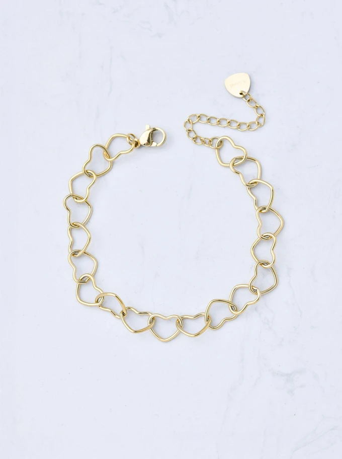 Bransoletka serca, baza Charms, stal pozłacana, S111414Z00