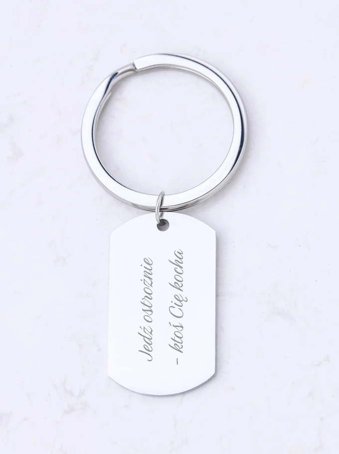  Brelok męski srebrny, stal  KR10553S00