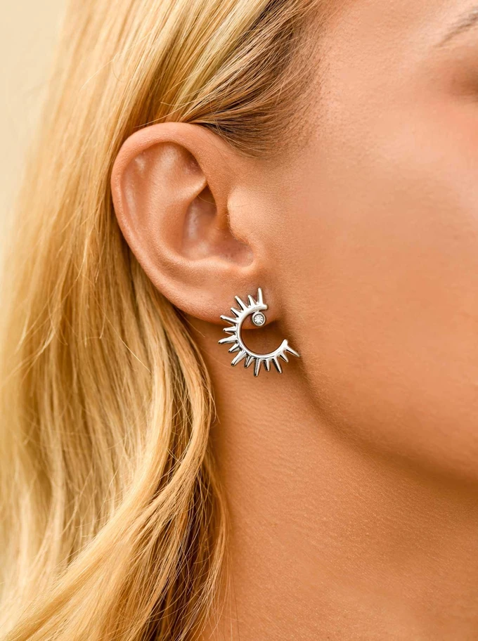 Kolczyki słońce, kryształek, stal, S211358S00