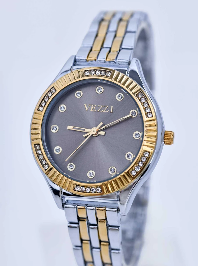 Zegarek Vezzi, kryształki, kolor srebrny, złoty S510833M00