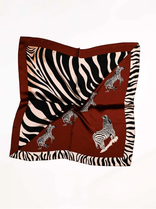 Apaszka Jedwabna, Zebra, 68 cm x 68 cm,  AP11917-07