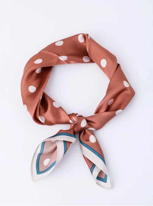 Apaszka Jedwabna, Kropki, 66 cm x 66 cm, AP11952-07