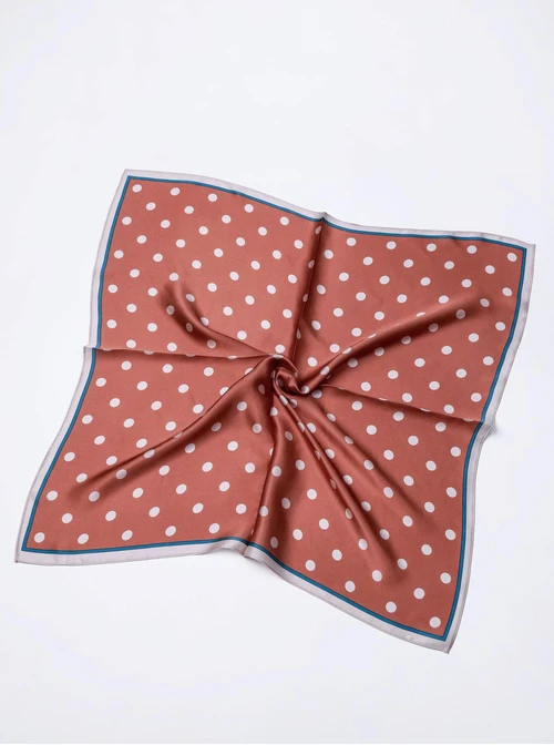 Apaszka Jedwabna, Kropki, 66 cm x 66 cm, AP11952-07