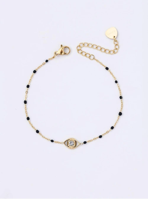 Bransoletka, Oko Proroka, kryształek, stal pozłacana, S111395Z01