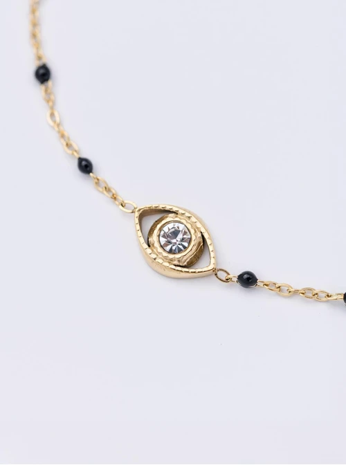 Bransoletka, Oko Proroka, kryształek, stal pozłacana, S111395Z01