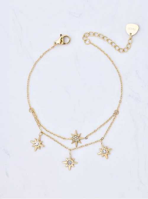 Bransoletka gwiazdki, stal pozłacana, S111384Z00