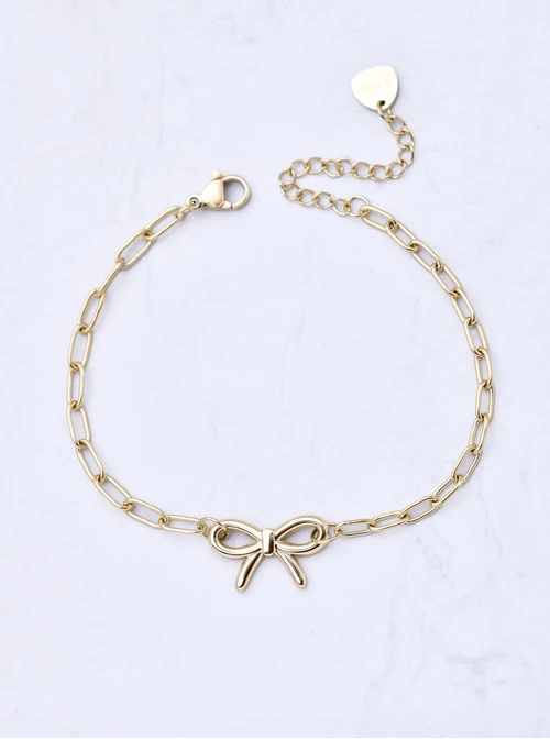 Bransoletka kokardka, stal pozłacana S111845Z00