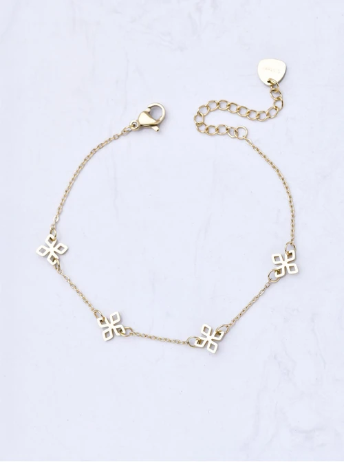 Bransoletka koniczynki, stal pozłacana S111843Z00