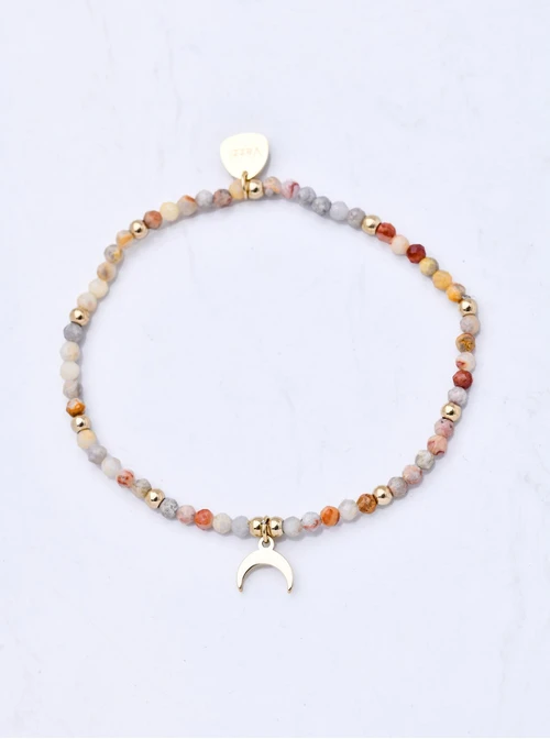 Bransoletka księżyc, Agat, stal pozłacana S111139Z00