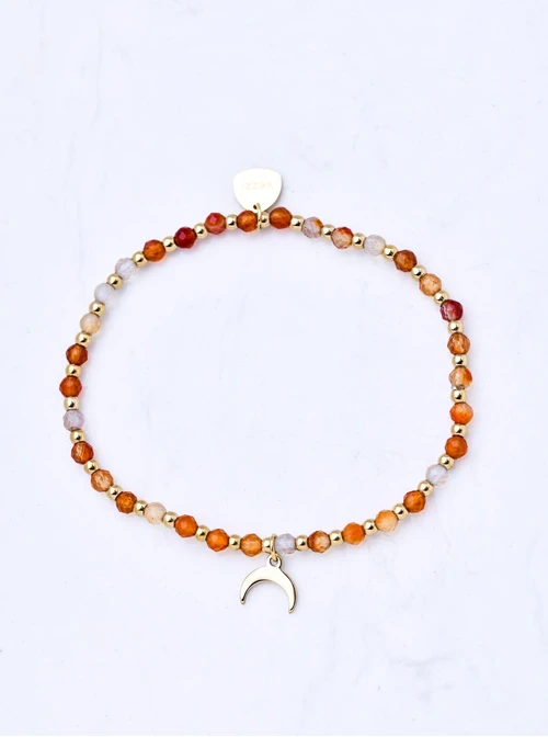 Bransoletka księżyc, Agat, stal pozłacana S111204Z00