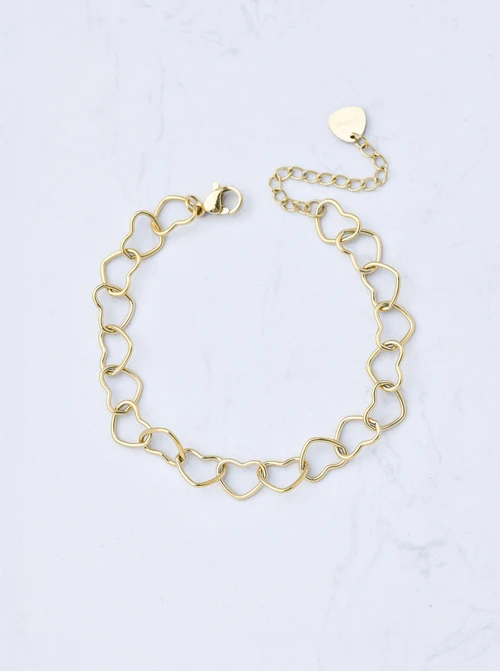 Bransoletka serca, baza Charms, stal pozłacana, S111414Z00