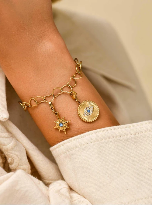 Bransoletka serca, baza Charms, stal pozłacana, S111414Z00