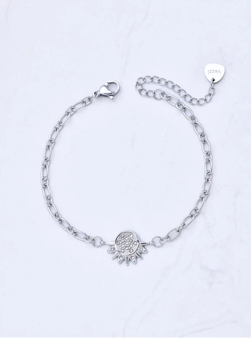 Bransoletka, słońce, kryształki, stal S111309S00