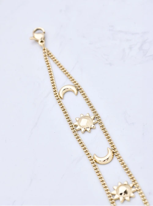 Bransoletka, słońce, księżyc, stal pozłacana, S111383Z00