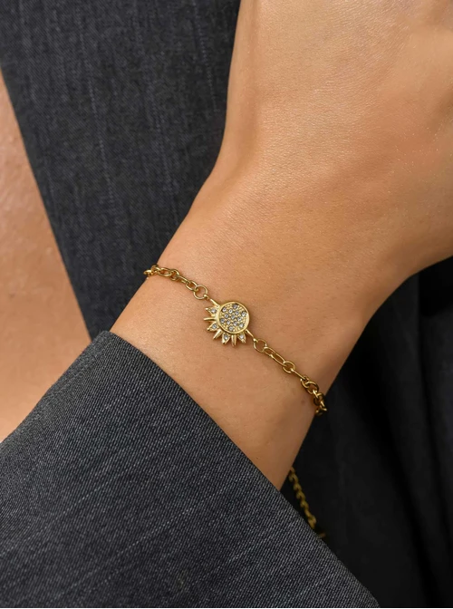 Bransoletka, słońce, stal pozłacana S111309Z00